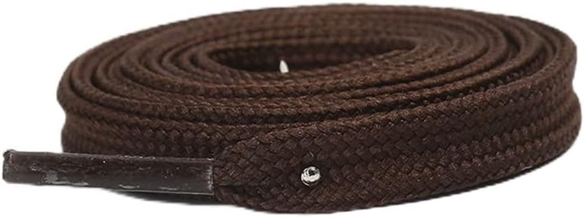 2 Paar Dubbele Verstevigde Veters van 1 cm Breed voor Sneakers, Hardloopschoenen en Sportschoenen, Donkerbruin, 140 cm Lang