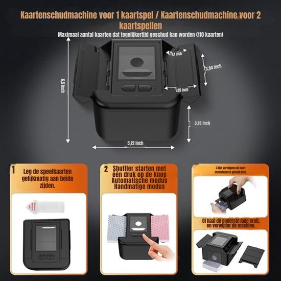 Schudmachine Lab RWB® Kaartschudmachines - Kaartschudmachine - Schudmachine - Zwart - 16 ...