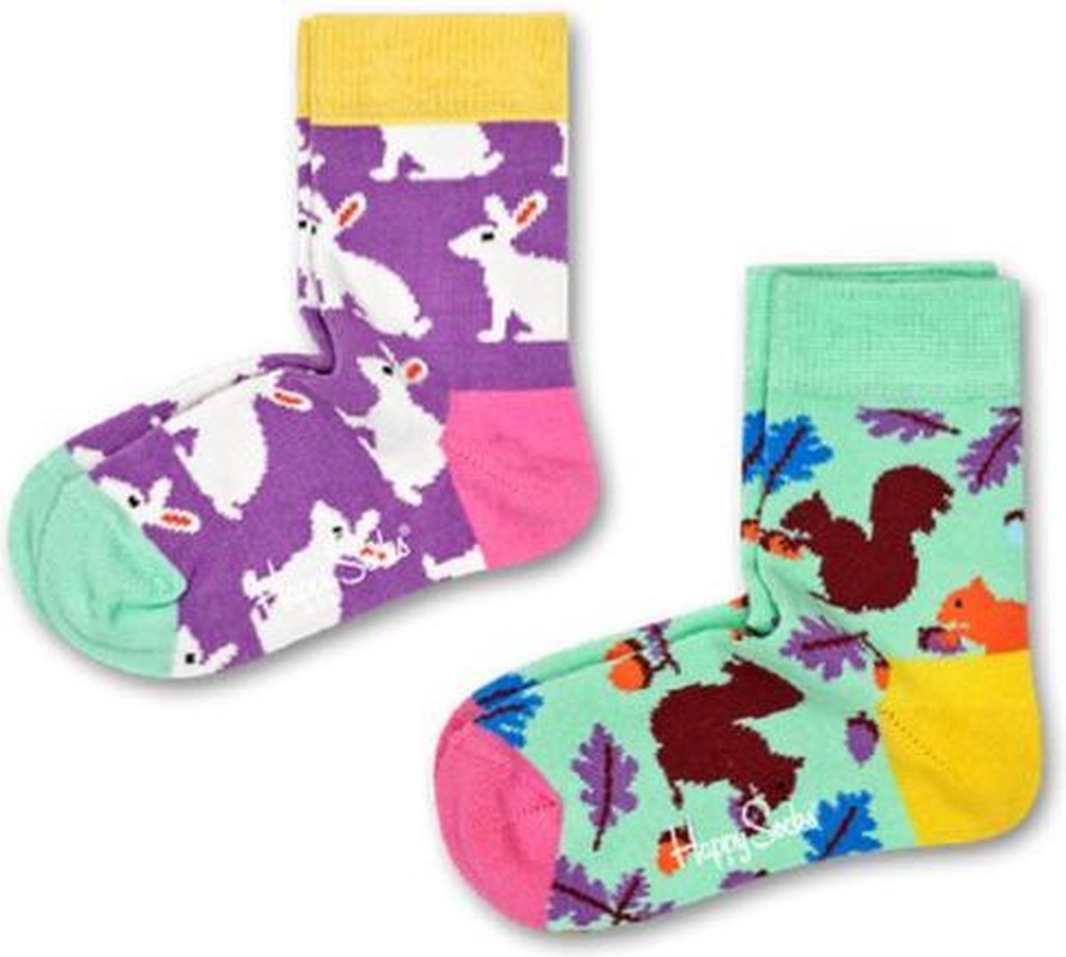 Happy Socks KBUN02-5000 2-Pack Bunny Socks 2-3Y