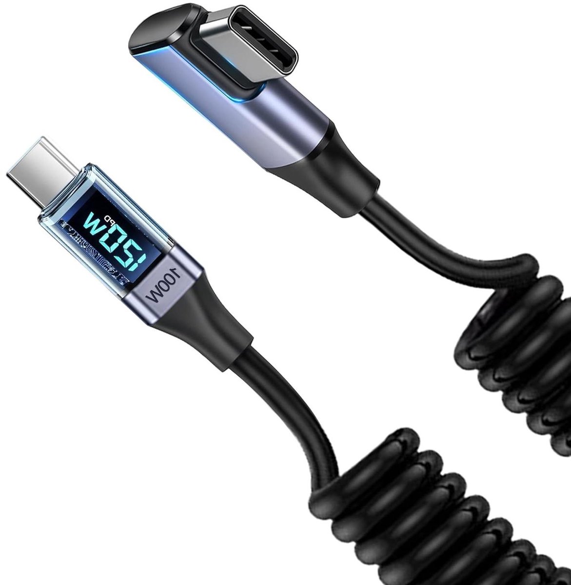USB-C Kabel - Oplaadkabel Type C - Snel Opladen - Met LED Display - 35cm tot 1.8m - Metaal