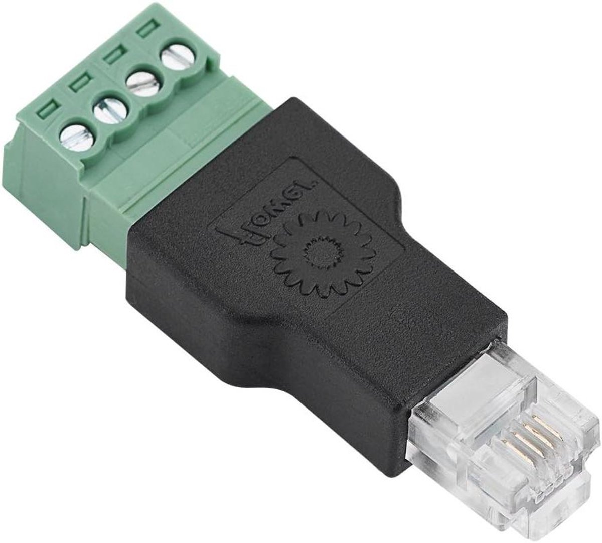 Ethernet Adapter - RJ11 Schroef - Signaal Stabiliteit - Compact Ontwerp - 50mm - Zwart
