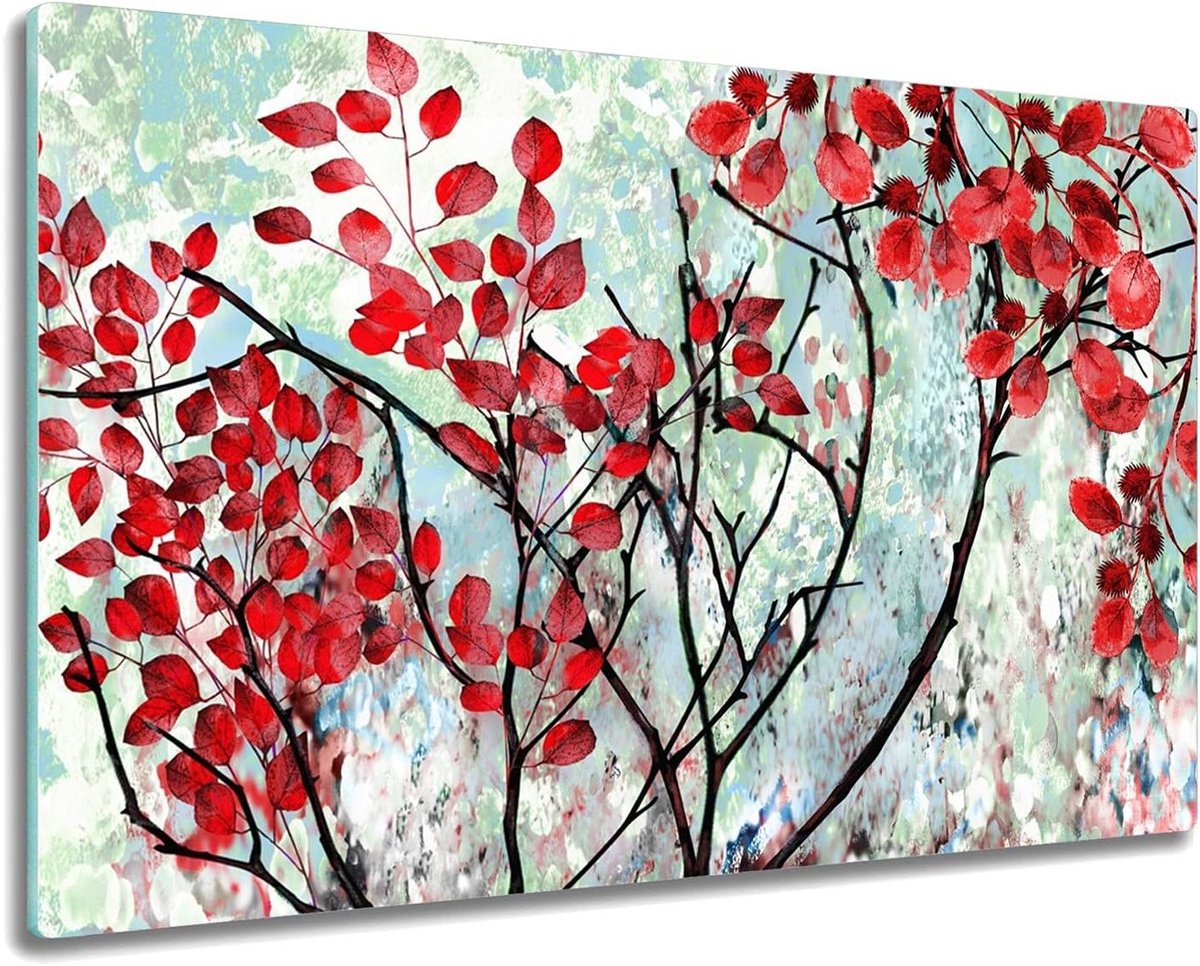 Glazen Snijplank - Kookplaatafdekking - Keukenwerk - Hittebestendig - 80x52cm - Veelkleurig