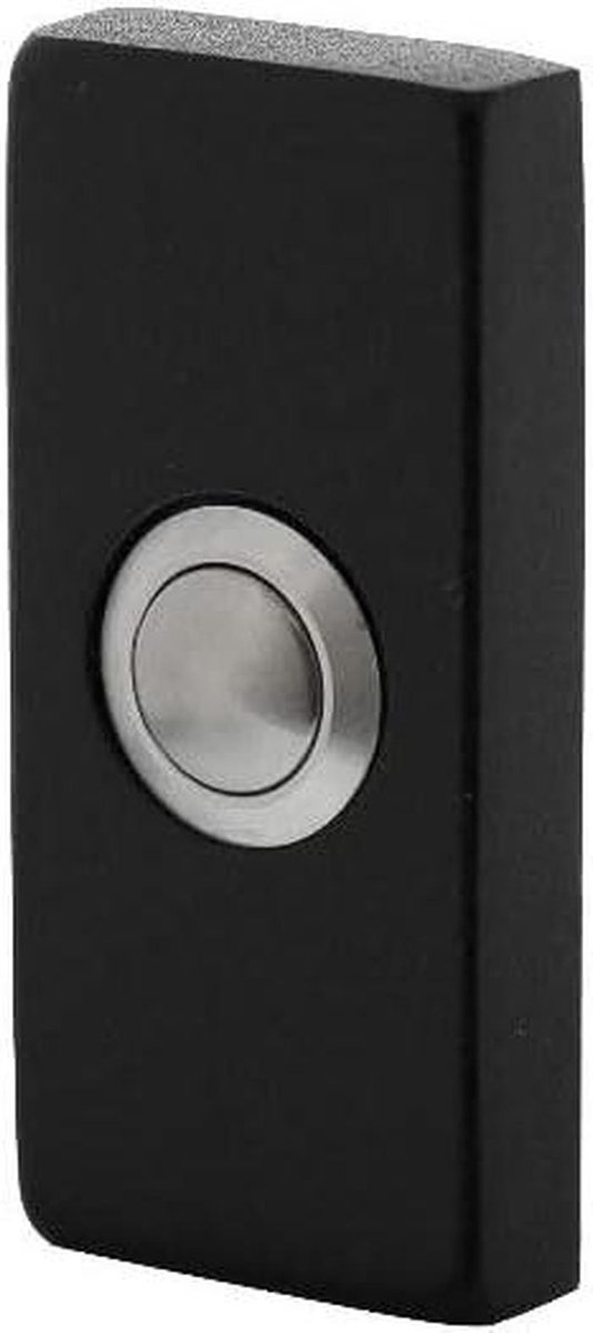 Deurbel rechthoekig - Drukknop deurbel - Voordeur signalering - Verdekte bevestiging - 65x30x10 mm - rvs zwart