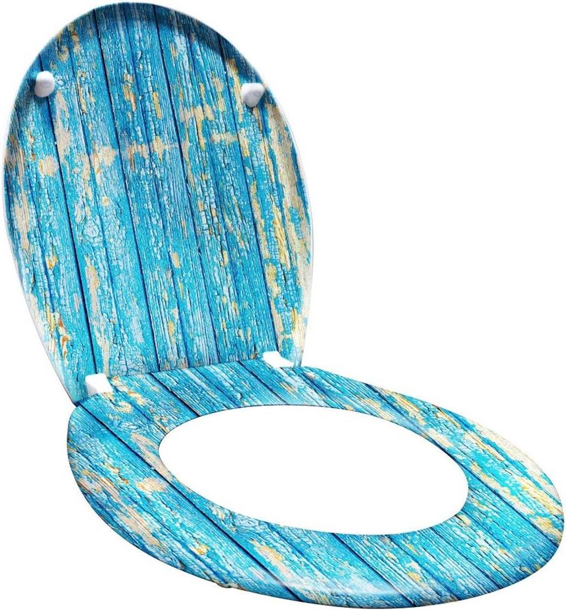Toiletzitting - WC-bril deksel - Badkamer vernieuwen - Soft-closing mechanisme - Universele maat - Blauwe planken