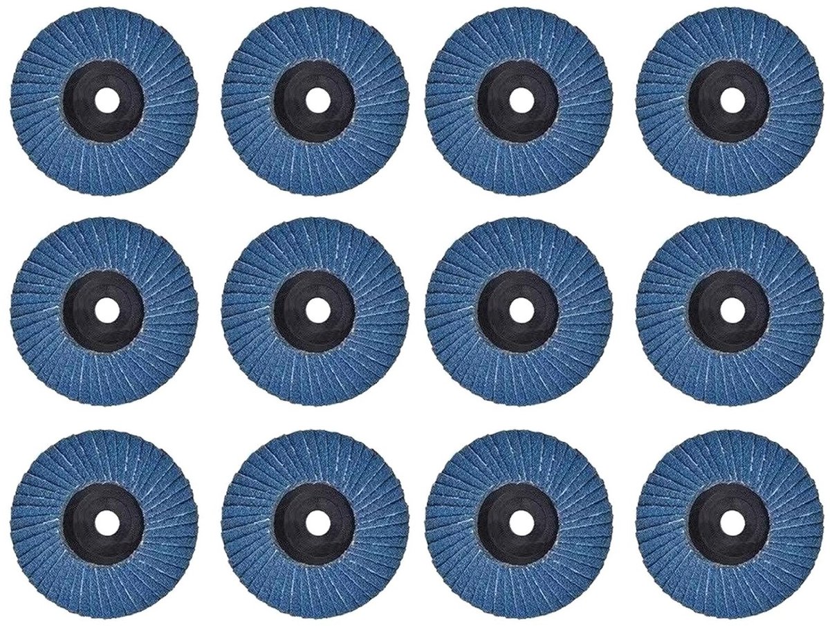 Set van 12 Slijpschijven 75 mm 120 Grit voor Metaal, Hout en Staal - Perfect voor Schuren en Slijpen