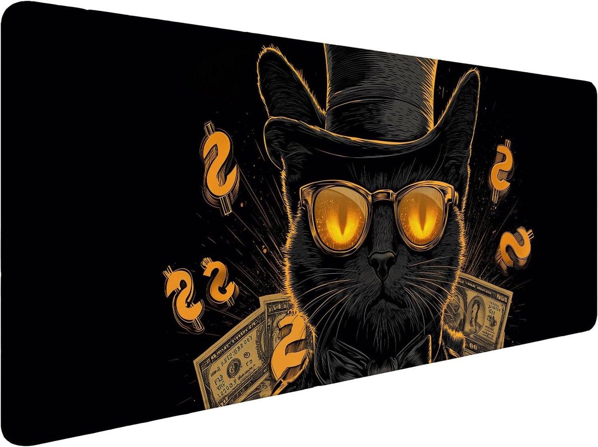 Gaming Muismat - Bureauonderlegger Desk Pad - Gaming en Kantoor - Antislip Rubberen Basis - 80 x 30 cm - Zwart