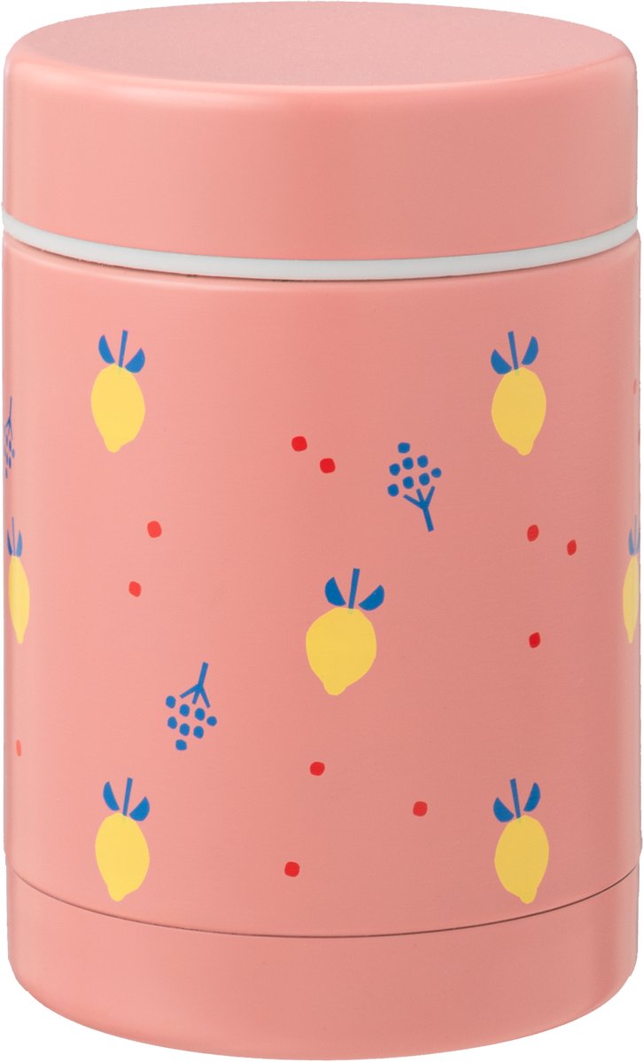 Fresk Thermos Lunchbox 300 ml - RVS Voedselcontainer – BPA-vrij – Lekvrije dop – Thermosbeker – Food Jar tot 6 Uur Warm – Lunchpot - Roze - Summer Fruit