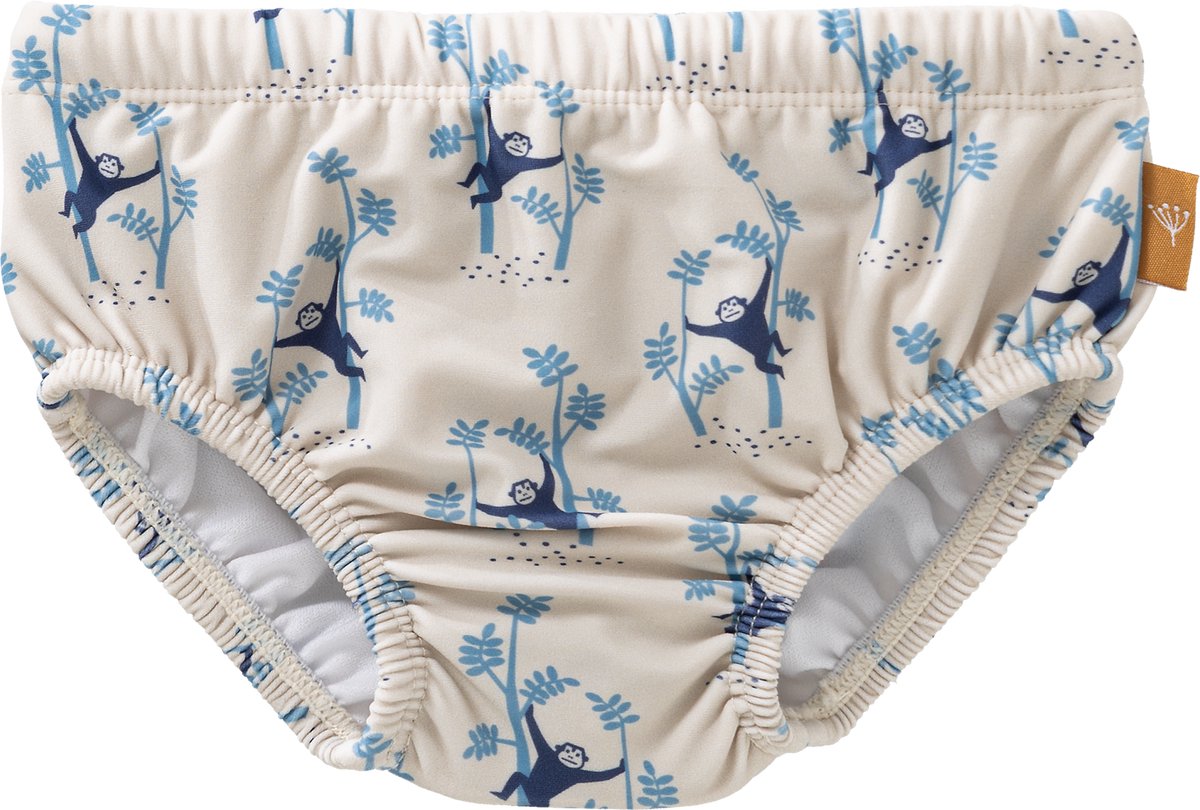 Fresk Luierbroek/ Zwembroek 62 - Ruimte voor Zwemluier - Sneldrogende Zwemkleding - UV-bescherming UPF 50 - Zwemshort Jongens - Creme - Monkey