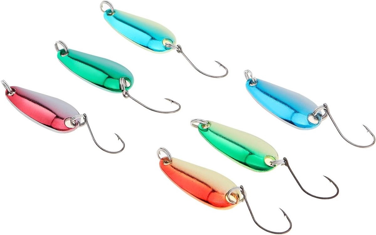 6-delige Visspinner Set met Sequins, Metaal Aas voor Forel, Snoek, Baars en Voorn