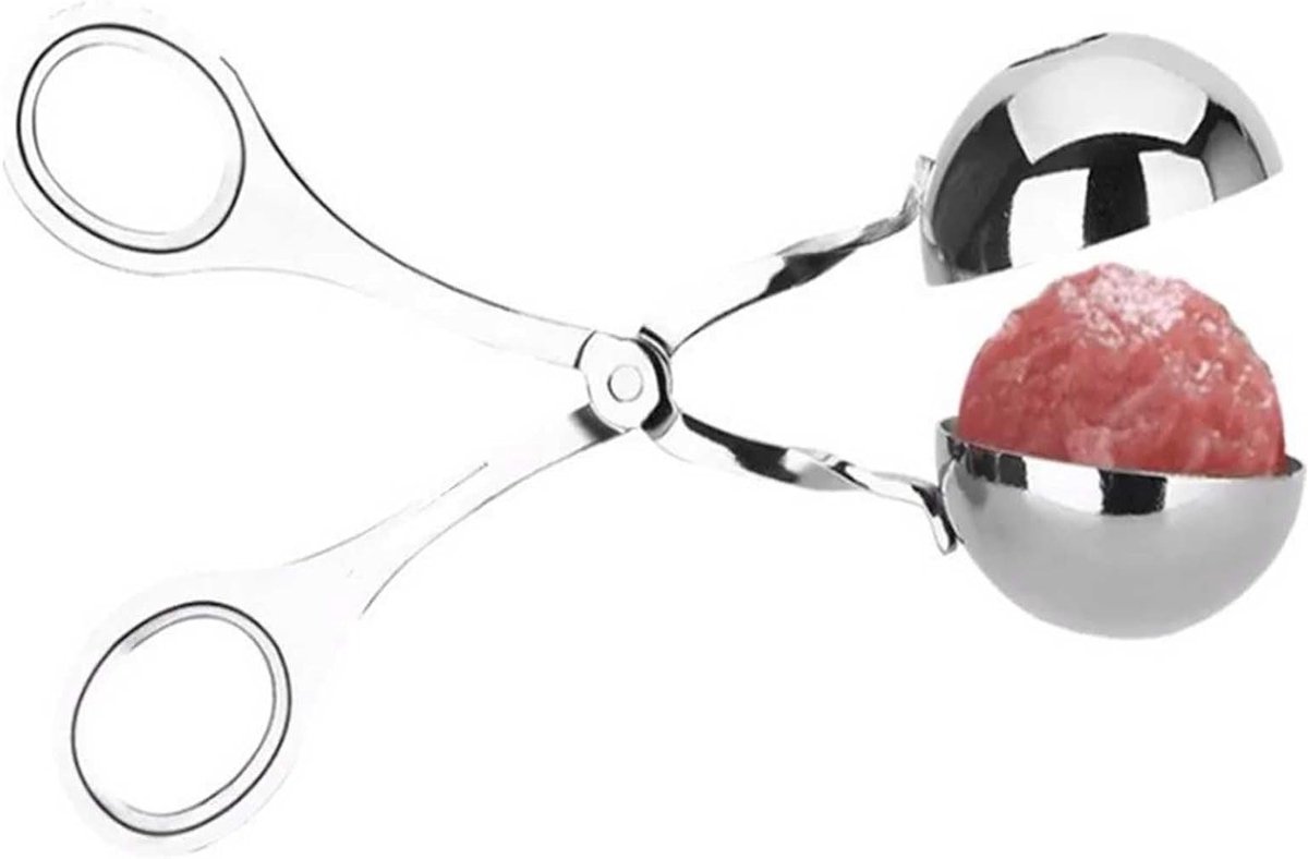 RVS Gehaktbal Maker en Schep - Ideaal voor Gehaktballen, Visballen en Cake Puff Snacks
