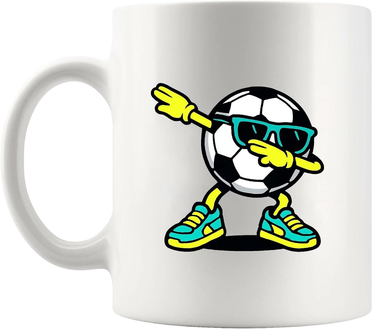 Voetbal Mok - Sport Cadeau - Koffie Drinken - Grappige Opdruk - 11 Ounces - Wit