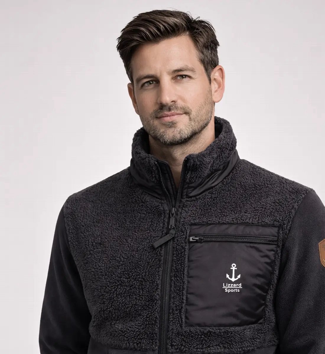 Lizzard Sports Heren Fleece Vest – Navy – Maat M – Warm Teddy Fleece – Comfort Fit – Met Rits en Zakken