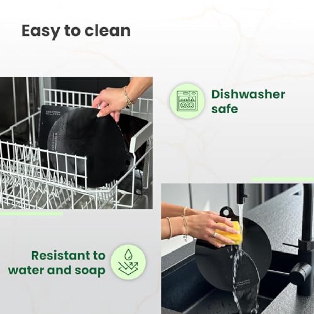 Inductiebeschermers Set van 5 - Hittebestendig tot 280°C - Antislip Coating - Vaatwasserbestendig - 3x 22 cm + 1x 24 cm + 1x 25x35 cm