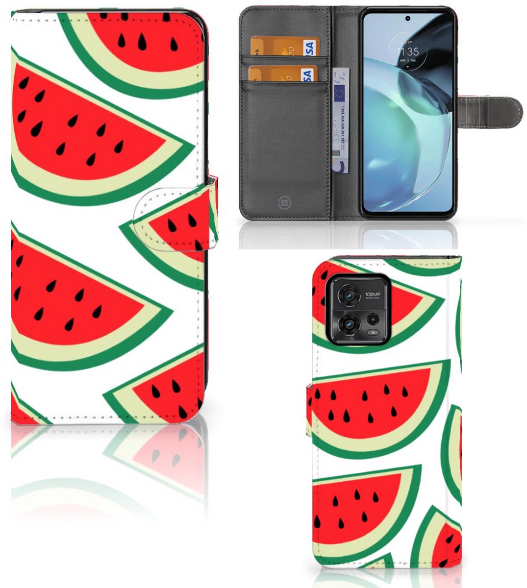 Book Case voor Motorola Moto G72 Book Cover Watermelons