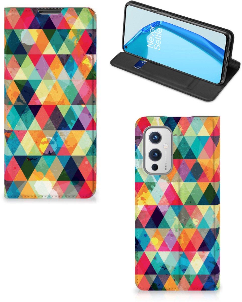 OnePlus 9 Hoesje met Magneet Geruit