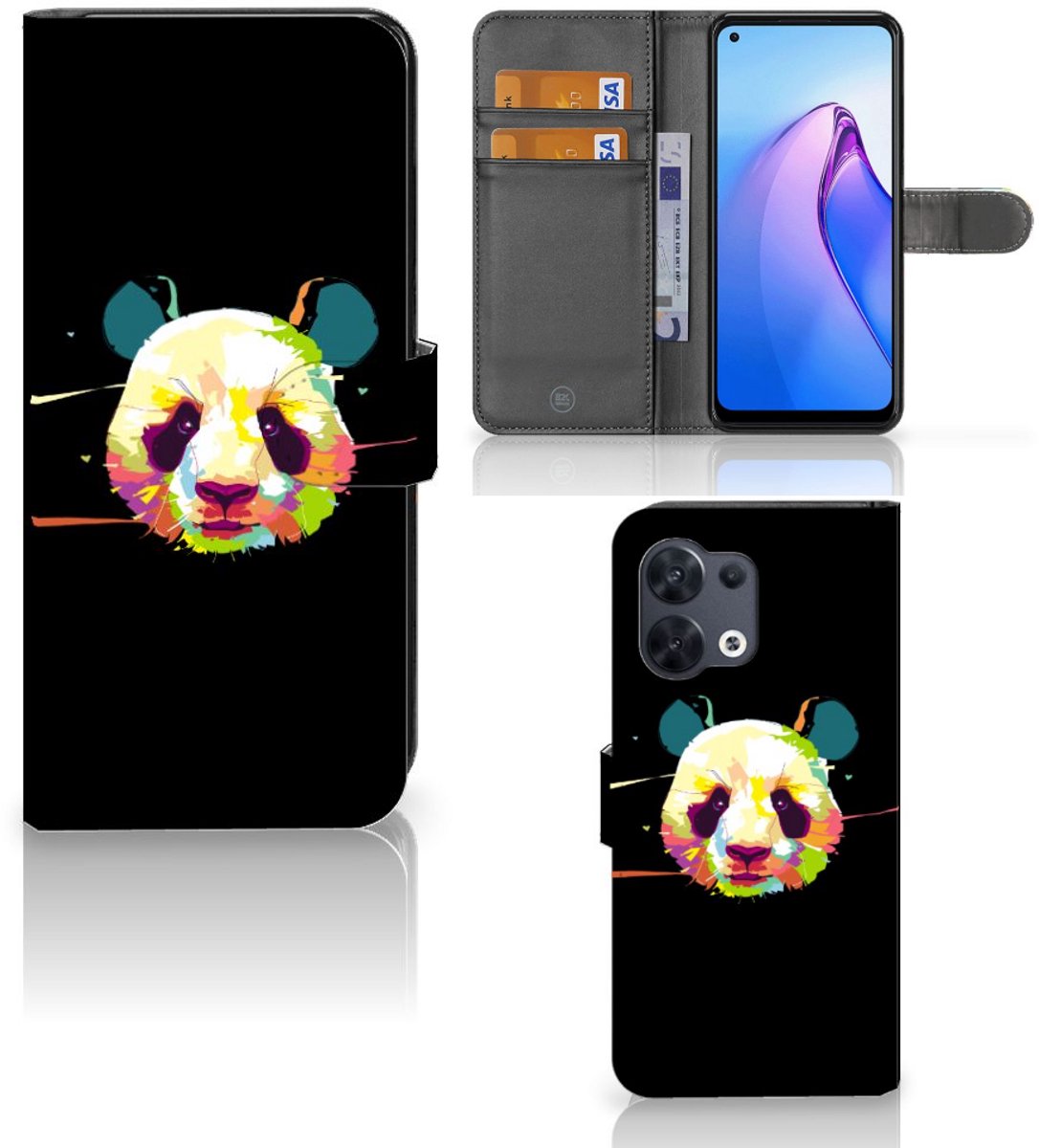OPPO Reno8 Leuk Hoesje Panda Color