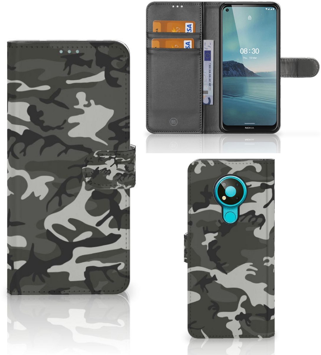 Nokia 3.4 Telefoon Hoesje Army Light