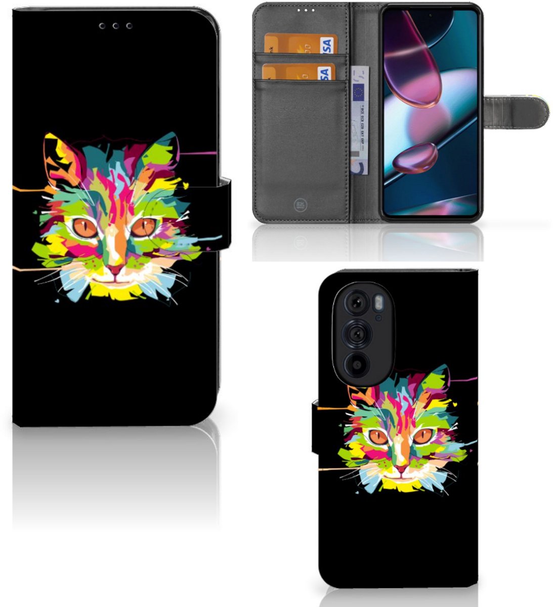 Motorola Edge 30 Pro Leuk Hoesje Cat Color