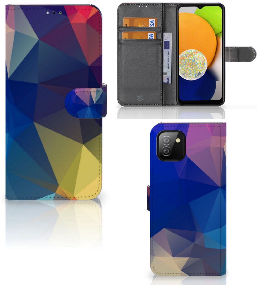 Samsung Galaxy A03 Book Case Polygon Dark