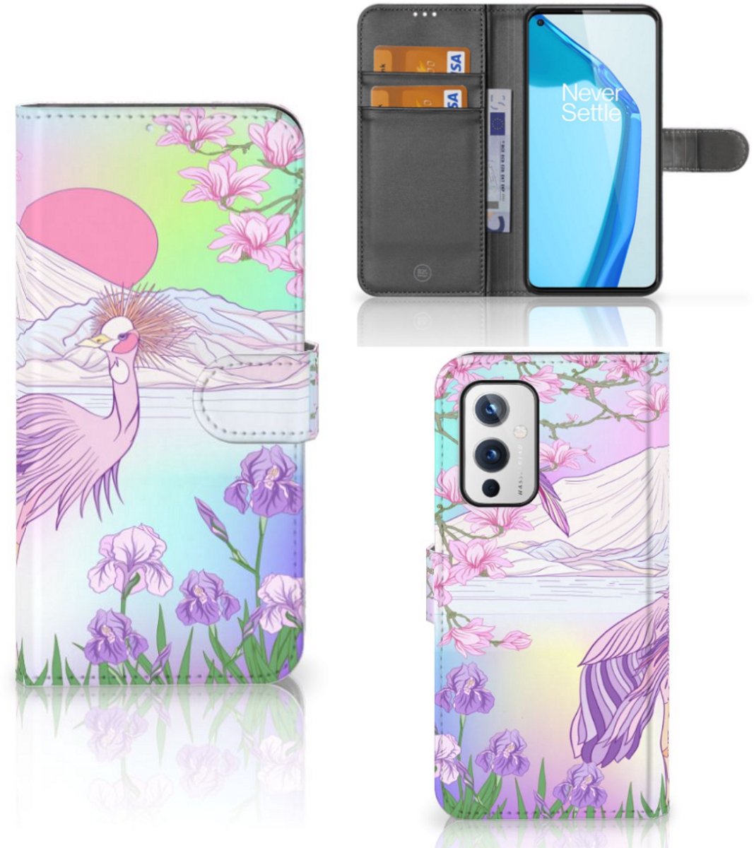 OnePlus 9 Telefoonhoesje met Pasjes Bird