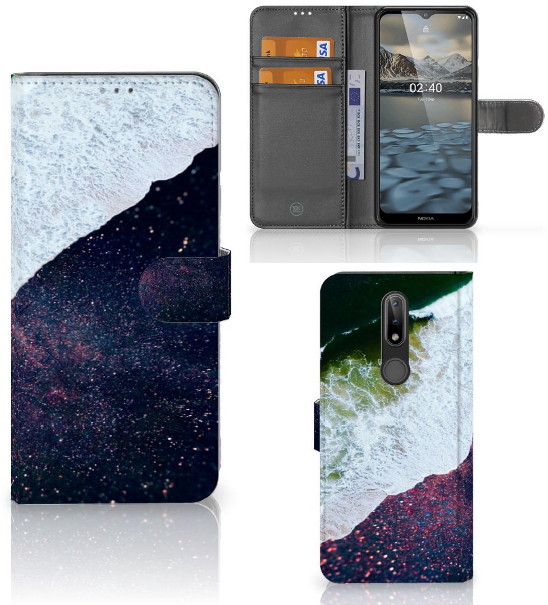 Nokia 2.4 Book Case Sea in Space