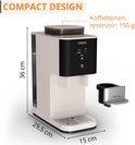 Witte Krups Coffee Crush koffiezetapparaat met compact design, afmetingen 36 x 29,5 x 15 cm.