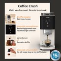 Krups Coffee Crush koffiemachine, met uitleg over de 2 recepten, personalisatie en verse bonen.
