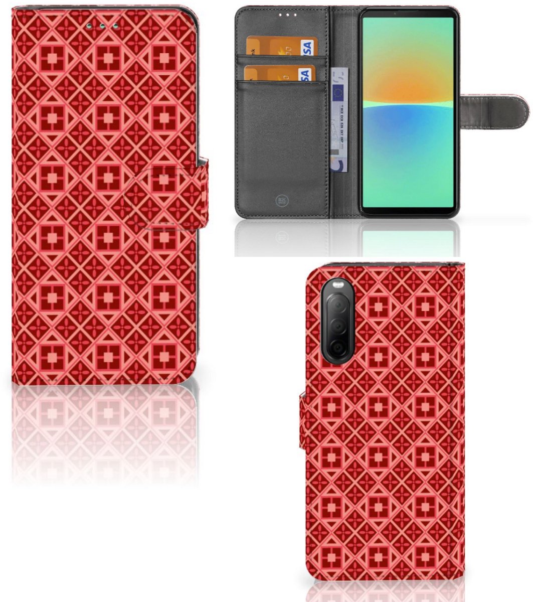 Sony Xperia 10 IV Telefoon Hoesje Batik Rood