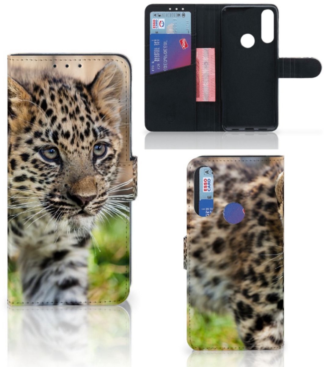 Alcatel 1S 2020 Telefoonhoesje met Pasjes Baby Luipaard