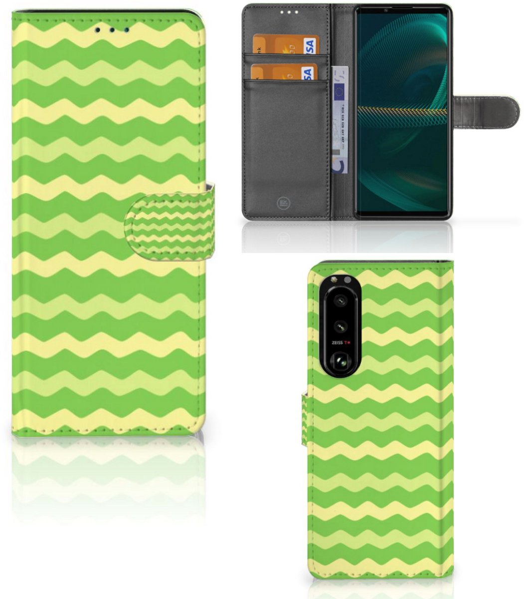Sony Xperia 5III Telefoon Hoesje Waves Green