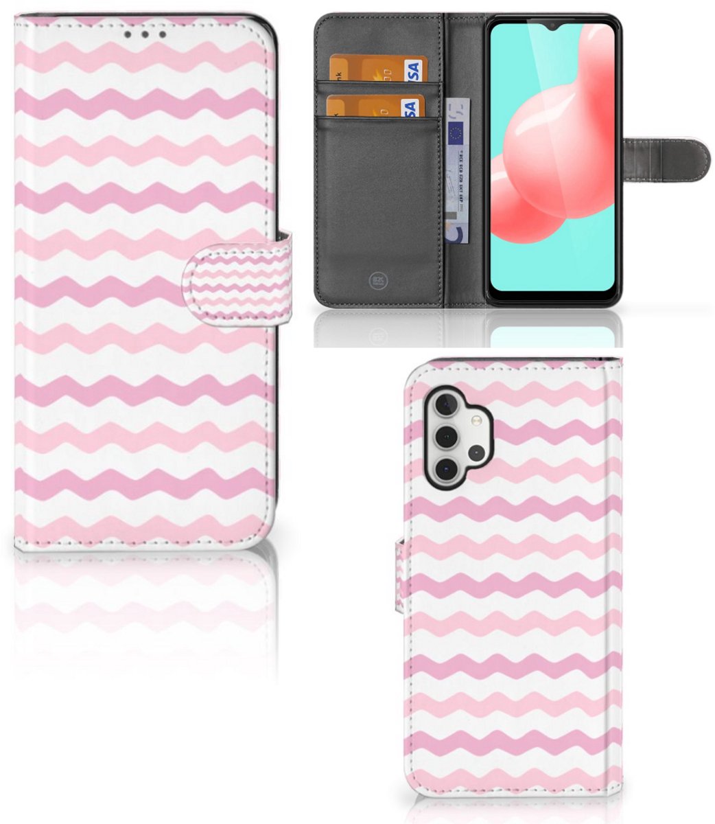 Samsung Galaxy A32 5G Telefoon Hoesje Waves Roze