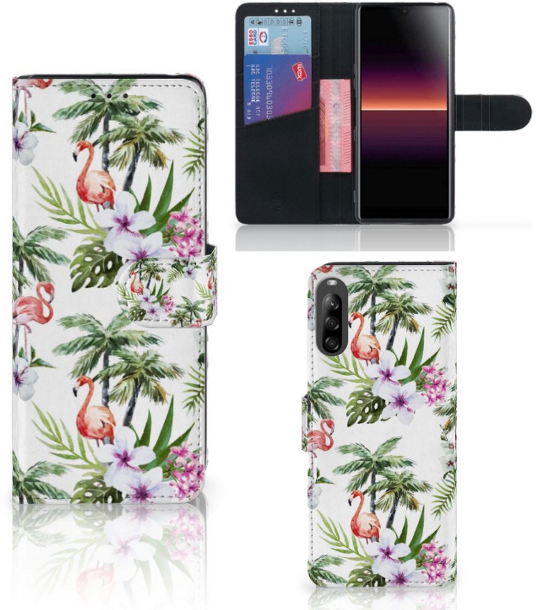 Sony Xperia L4 Telefoonhoesje met Pasjes Flamingo Palms