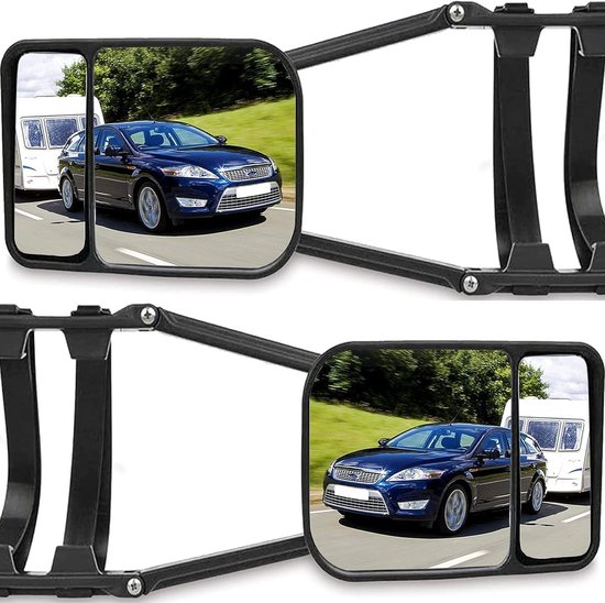 Riloer 2x Caravan Mirror Trailer Drag Mirrors, RV Pull Mirror, Adjustable Extendable Mirror for Car, RV, Caravan, RV, Most Large Vehicle Mirrors — afbeelding 5