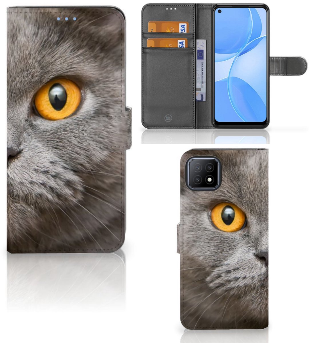 Telefoonhoesje met Pasjes OPPO A73 5G Britse Korthaar