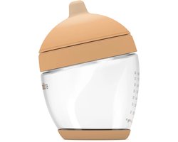 Emulait Classic Glazen Babyfles - Kleur: Light - Maat: 1 - 240 ml - borstvormig - natuurlijk voeden - anti-koliek - bpa-vrij