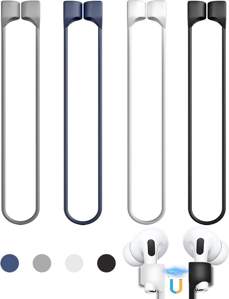Magnetische AirPods Bandjes - Sport Koord Hoesjes - Voorkom Verlies - Sterke Magneet Bevestiging - 4 Stuks