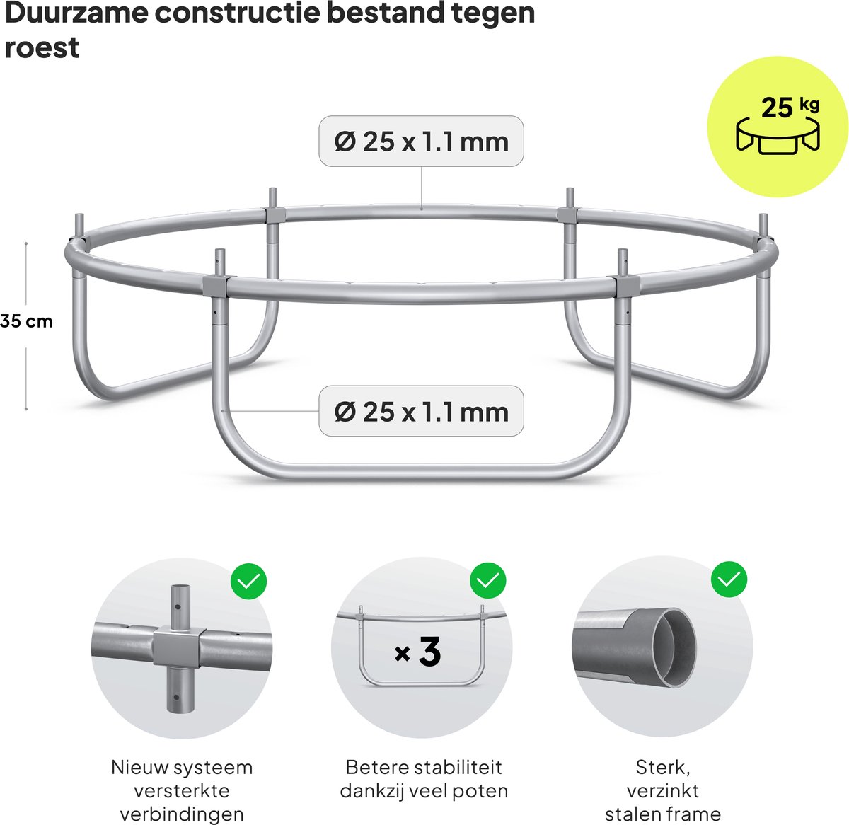ZIPRO Jump Pro OUT - Mini Trampoline voor kinderen - Ø127cm 4FT - met veiligheidsnet - UV-bestendig — afbeelding 3