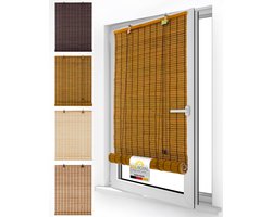 Sol Royal BR7 Bamboe Rolgordijn Zonder Boren 110x160 cm Houten Jaloezie voor Binnen 110 cm Breed Inkijkbescherming & Zonwering