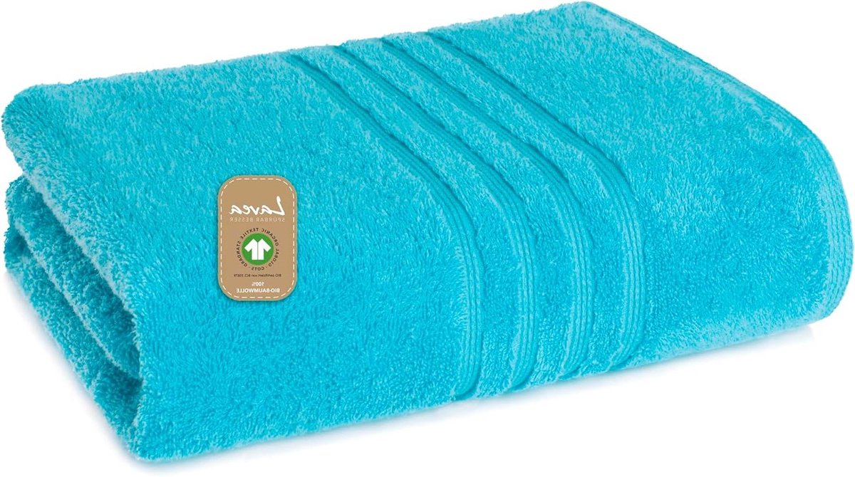 Lavea 1 Hand Towel 50x100 cm Made of 100% Organic Cotton Terry Cloth Soft and Absorbent fo