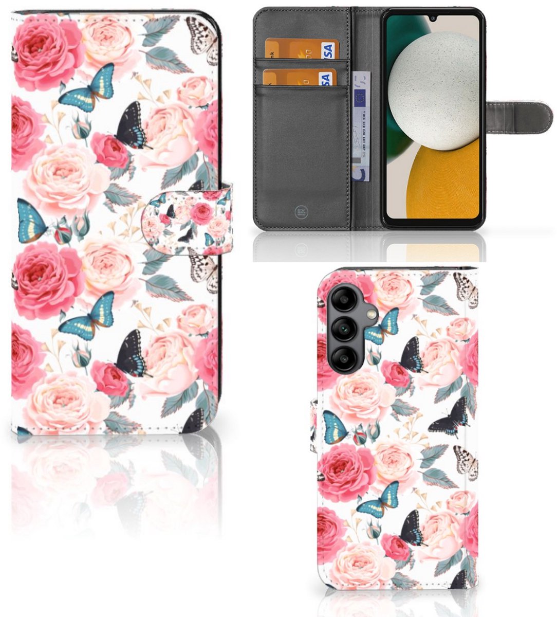 Samsung Galaxy A34 Hoesje Butterfly Roses