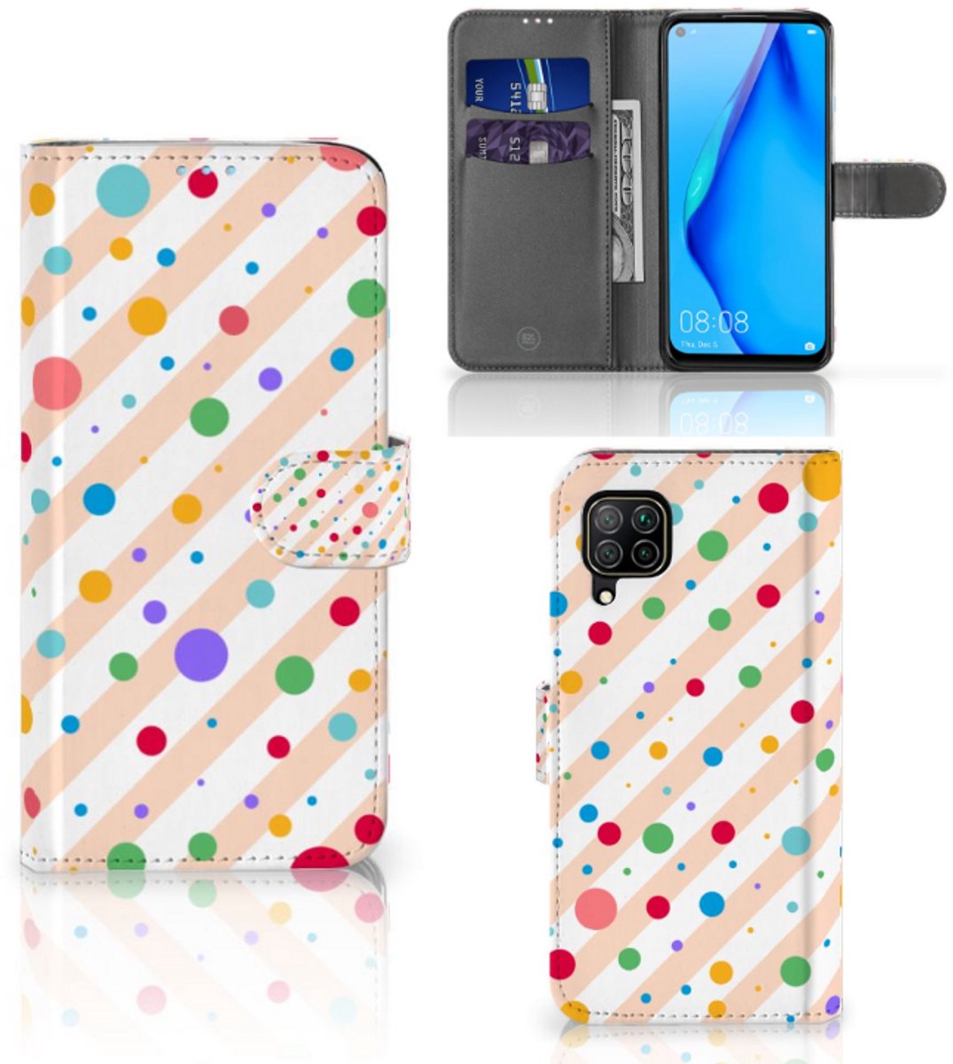 Huawei P40 Lite Telefoon Hoesje Dots