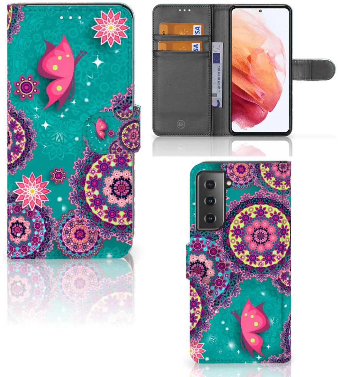 Samsung Galaxy S21 Hoesje Cirkels en Vlinders