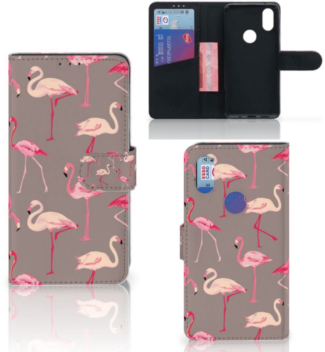 Xiaomi Mi Mix 2s Telefoonhoesje met Pasjes Flamingo
