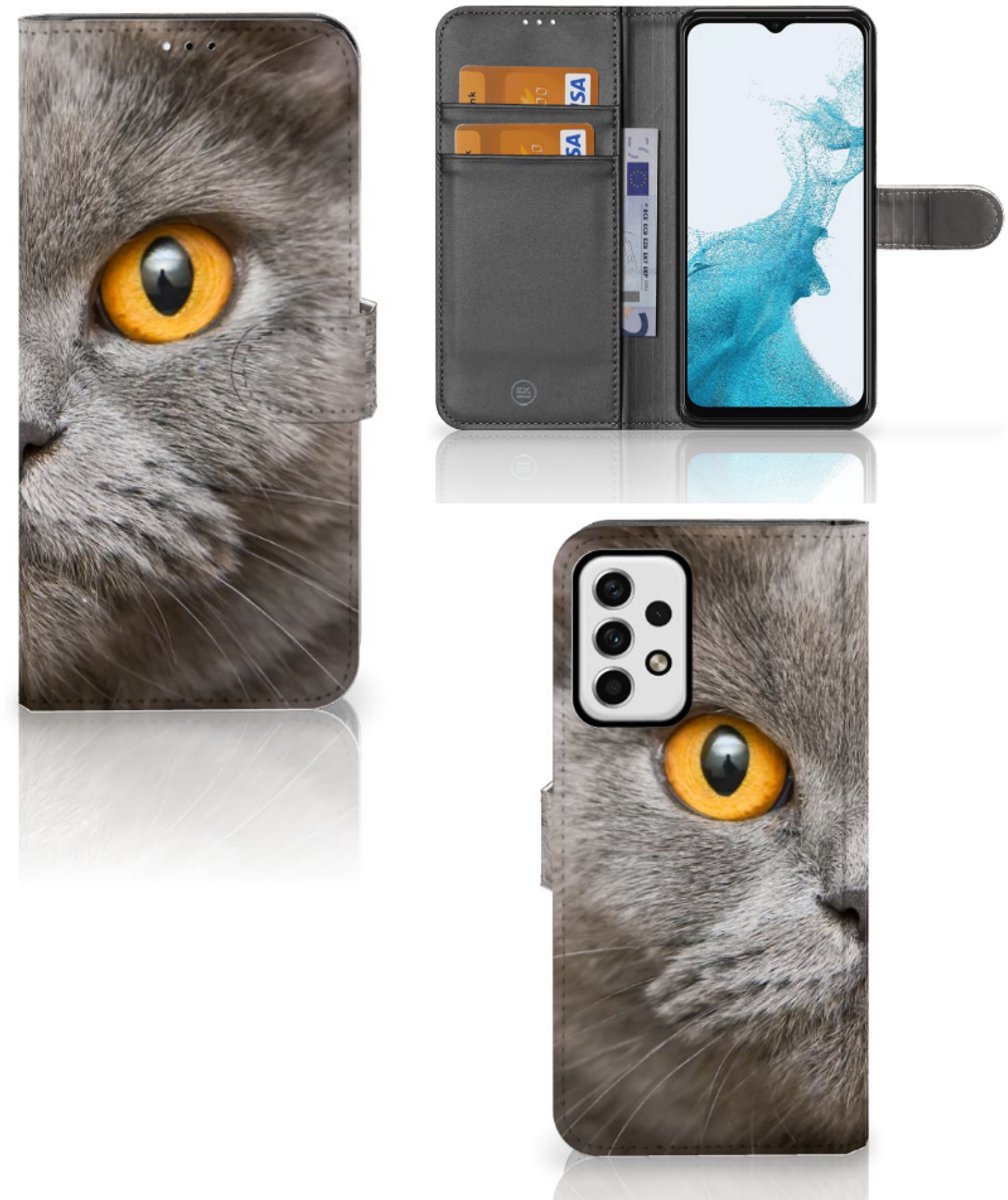 Telefoonhoesje met Pasjes Samsung Galaxy A23 Britse Korthaar