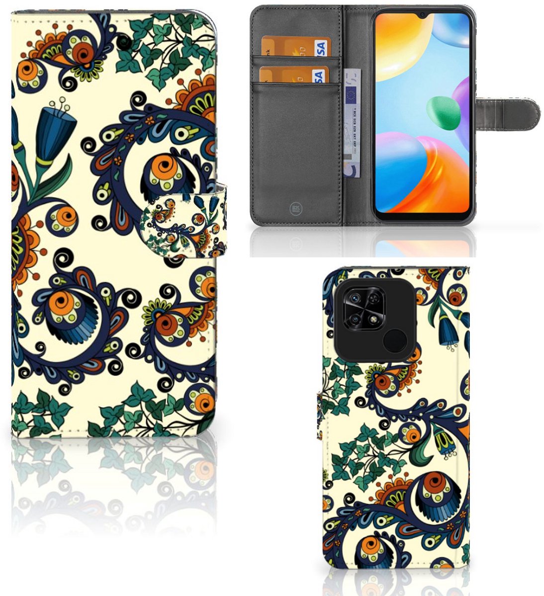 Wallet Case Xiaomi Redmi 10C Barok Flower