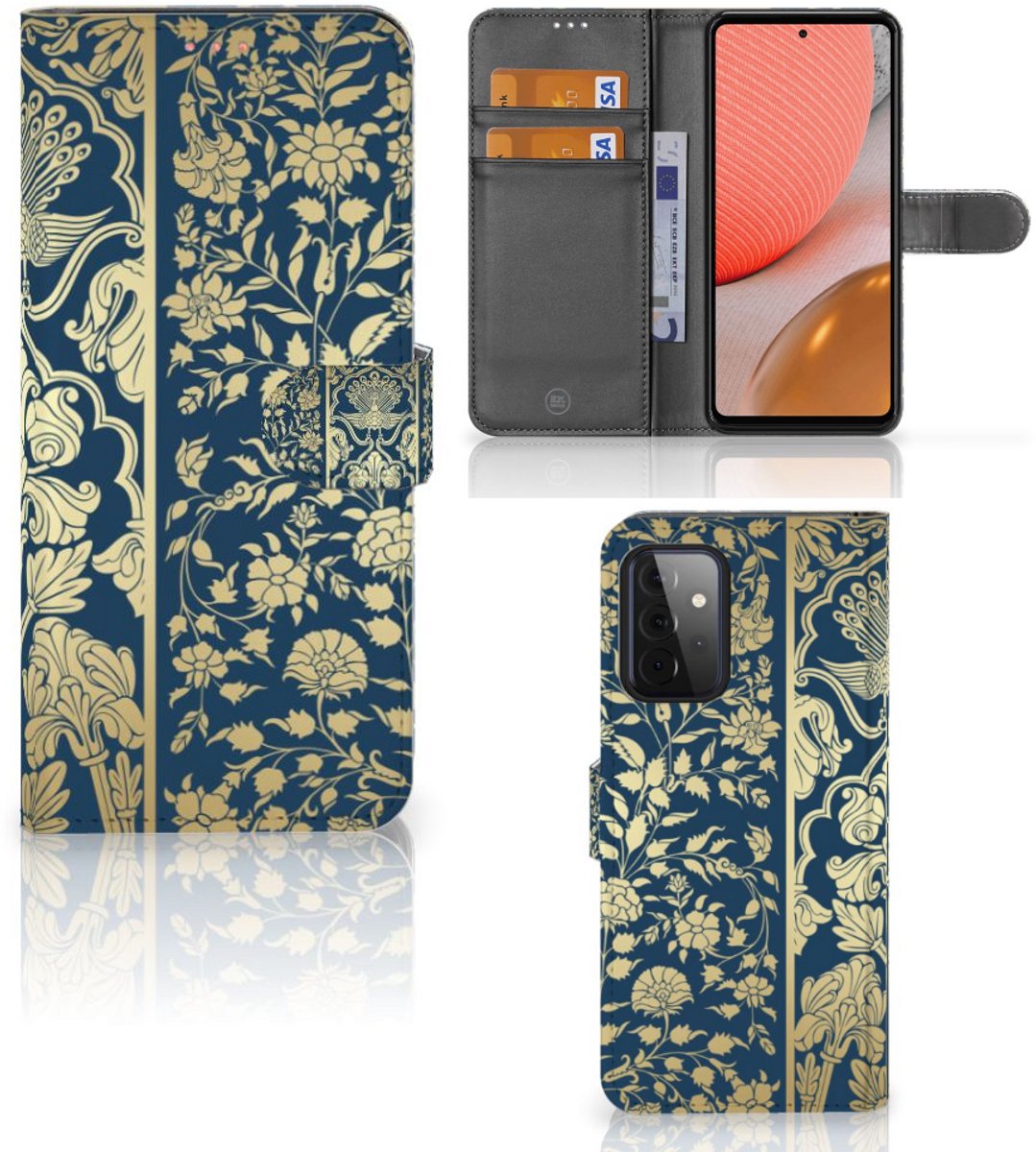 Samsung Galaxy A72 Hoesje Beige Flowers