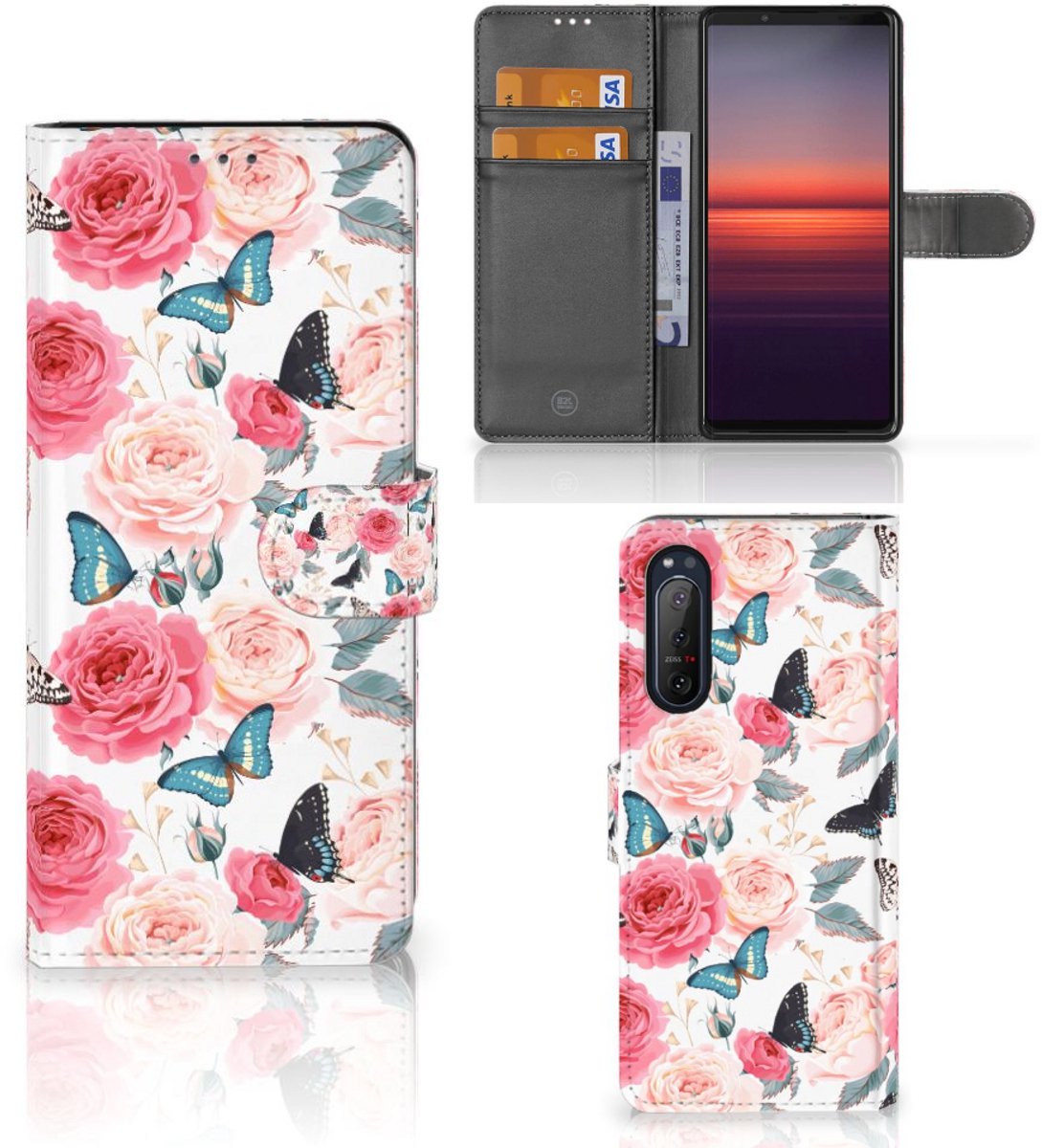 Sony Xperia 5II Hoesje Butterfly Roses