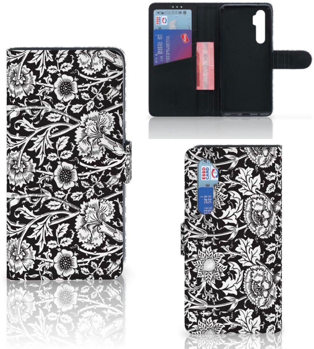 Xiaomi Mi Note 10 Lite Hoesje Black Flowers