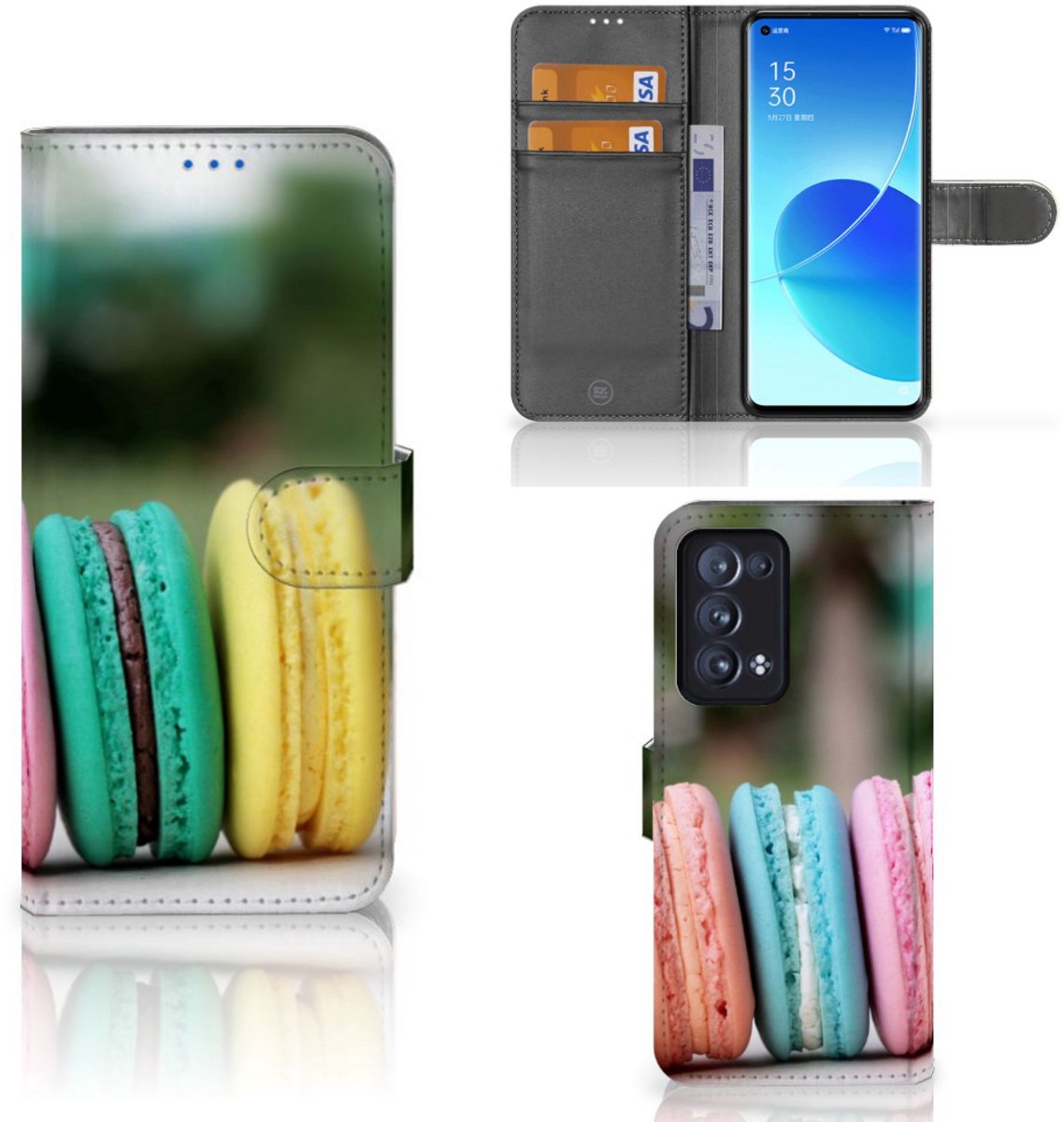 Book Case voor OPPO Reno 6 Pro Plus 5G Book Cover Macarons