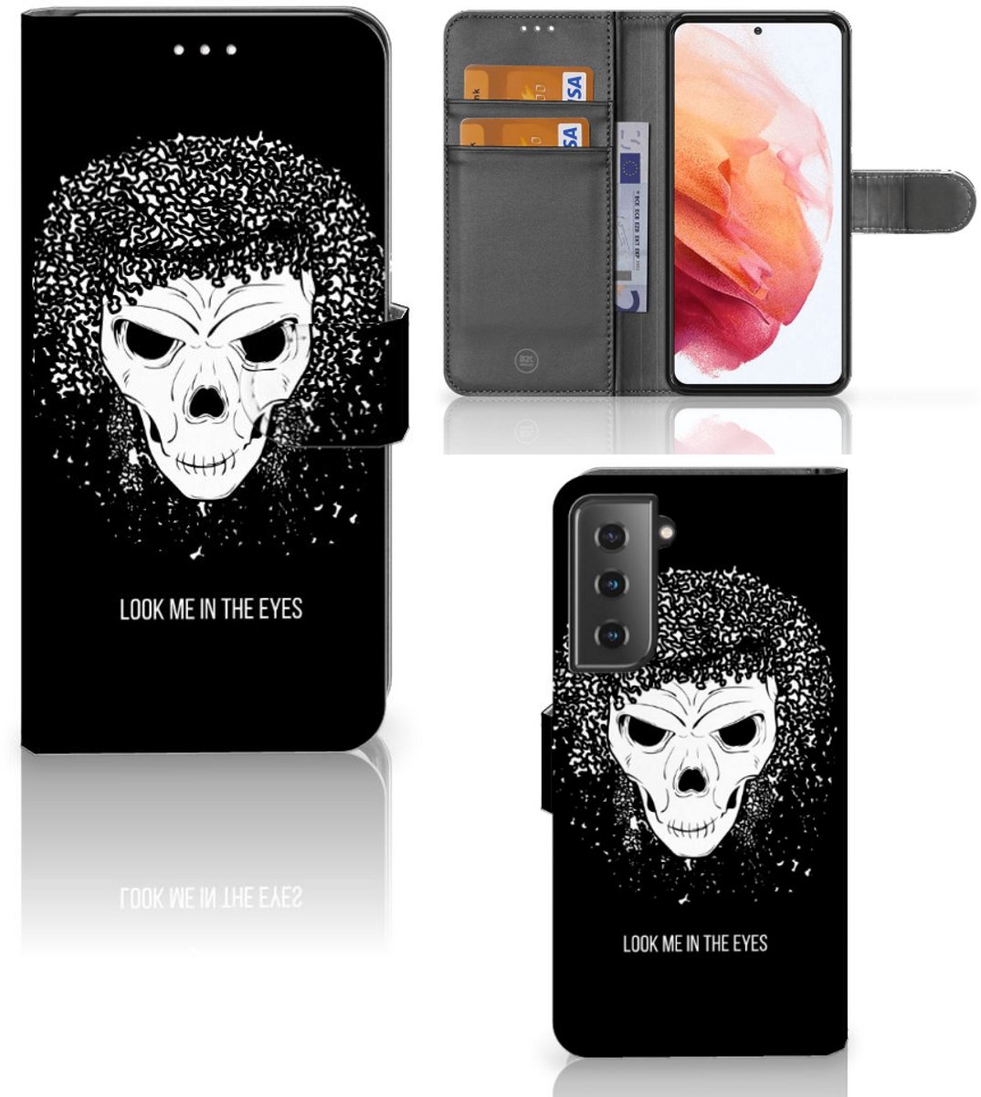 Telefoonhoesje met Naam Samsung Galaxy S21 Skull Hair